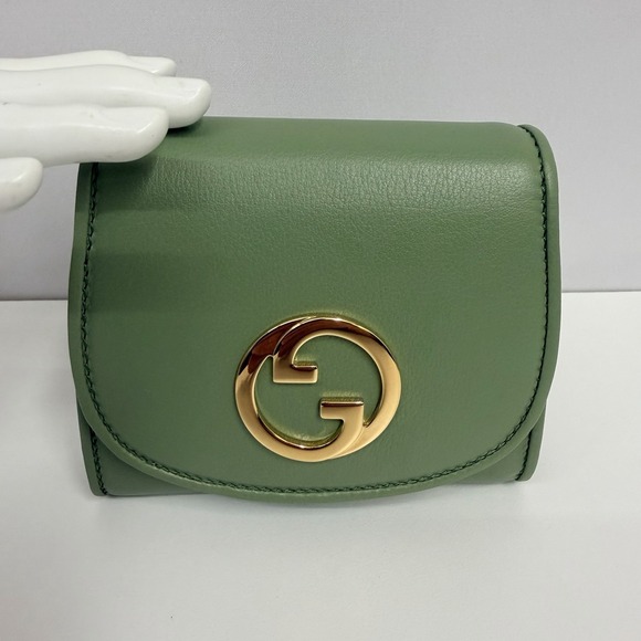 Gucci Leather Medium Blondie Wallet Crossbody Bag Purse Salamander Green NWOT - Picture 4 of 16